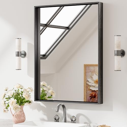 Keonjinn 24x32 Inch Black Bathroom Mirror by Keonjinn