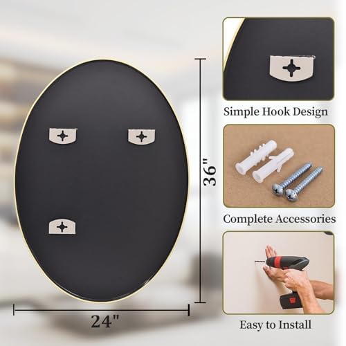 Koonmi Gold Oval Bathroom Mirror - Image 5