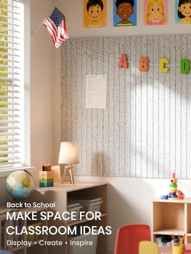 Bumusty 48"x 36" Large Felt Bulletin Board Tiles, Minimalist Gray - Image 5