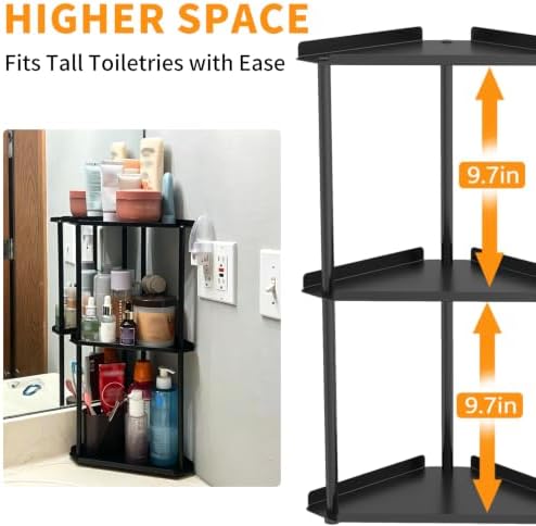 Jesginboo 3 Tier Bathroom Counter Organizer, Vanity Organizer Corner Shelf - Image 5