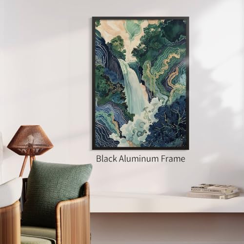 Japanese Landscape Black Framed Prints Poster Abstract Nature Mountain Canvas - Image 6