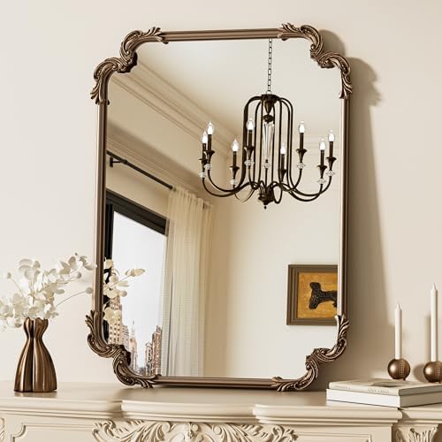 TETOTE Antique Gold Brass Rectangle Mirror by TETOTE
