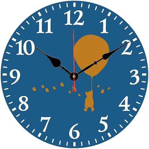 12" Wooden Animal Wall Clock, Silent Non-Ticking Battery Operated by Unknown