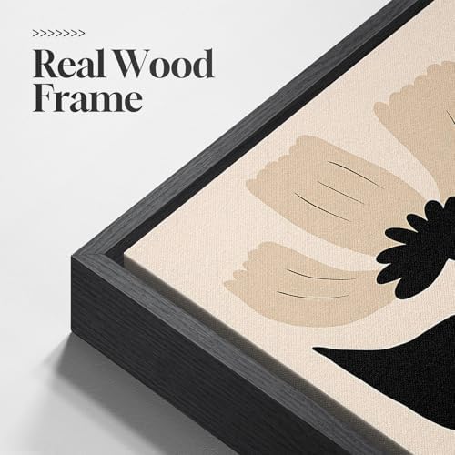 Framed Boho Neutral Abstract Floral Wall Art - Image 5