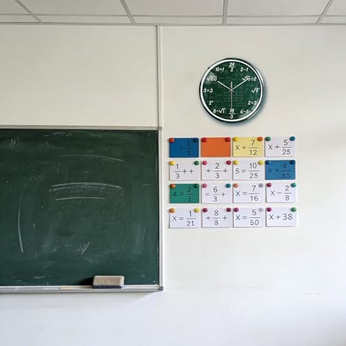 peacoblue Blackboard Math Wall Clocks Battery Operated - Image 3