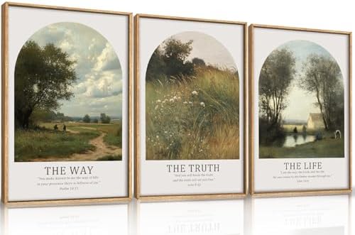FWIEXA Christian Bible Verse Canvas Wall Art Set 3, Easter Vintage Scripture by FWIEXA