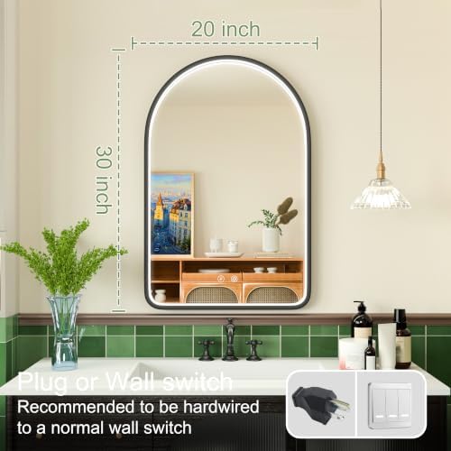 20"x30" Black LED Bathroom Mirror - Image 6