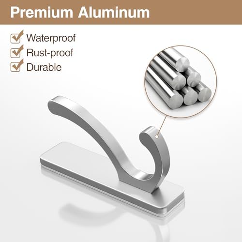 pickpiff Adhesive Wall Hooks for Coat/Towel, Hold 13LB - Image 2