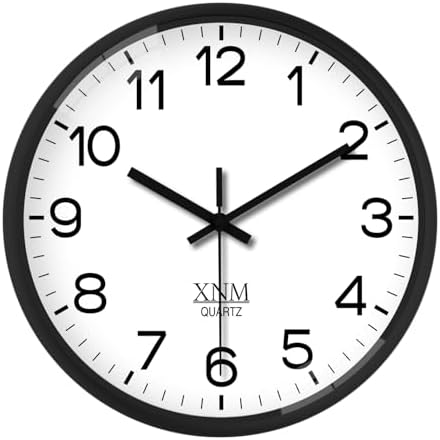 XNM 8 Inch Small Classic Plastic Wall Clock Battery Operated by XNMwallclock