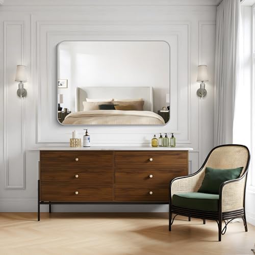 KOCUUY Silver Bathroom Mirror, 40x48 Inch Large Bathroom Mirror - Image 4