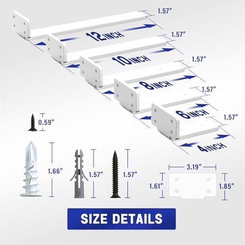 Goovilla Shelf Bracket, Floating Shelf Brackets 4 inch Long, 6 Pack - Image 3