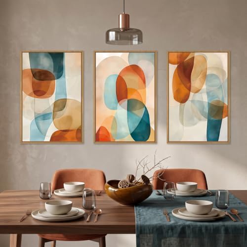 Aryroi Large Abstract Color Block Framed Canvas Wall Art- 16"x24"x3 - Image 3