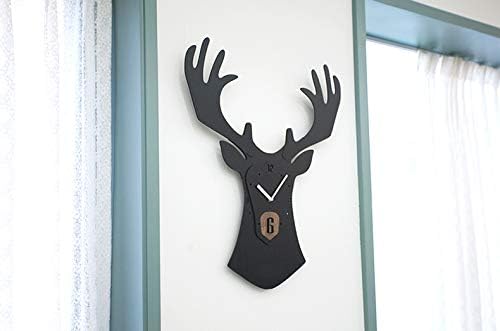Stephanie Imports Modern Minimalist Reindeer Dark Wall Clock - Image 2
