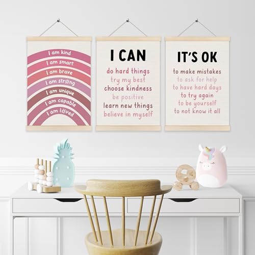 Koesus Inspirational Classroom Pink Rainbow Wall Art Poster Hanger Frame 12x16 - Image 4
