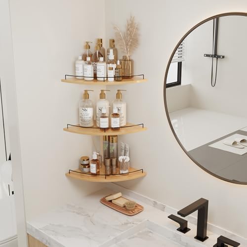 JJL Corner Shelf Wall Mounted, 12 Inches 3-Tier Floating Corner Shelf, - Image 5