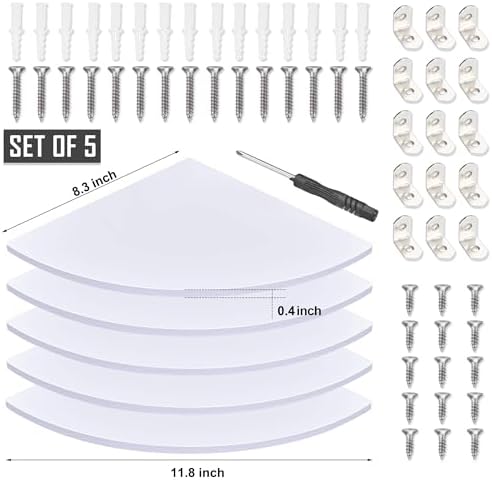 Set of 5 Pieces Corner Mounting Shelf - Image 3