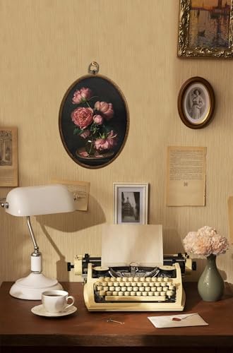 Moody Pink Peony Oval Wall Art, Vintage Dark Pink Peonies Oval Framed Wall Art - Image 5