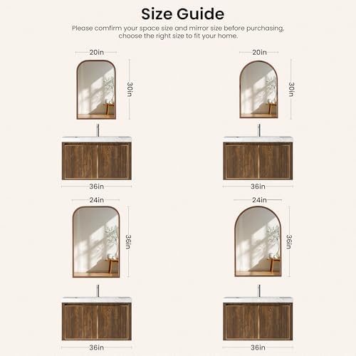 20"x30" Arch Wall Mirror for Wall, Wall Mounted Vanity Mirror for Bedroom - Image 4