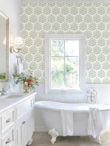 Orainege Peel and Stick Wallpaper Green Leaf Wallpaper Boho - Image 4