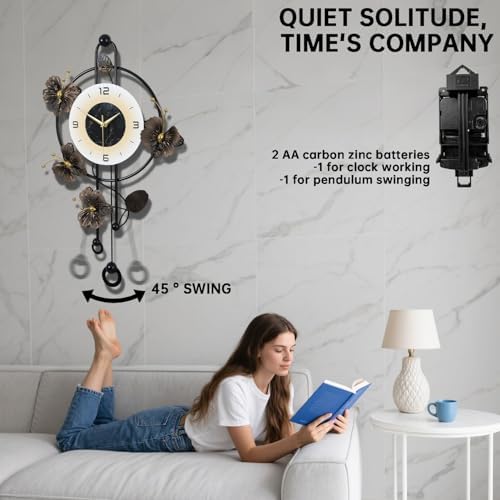 Wall Clock, Silent Quartz Movement Battery Operated - Image 4