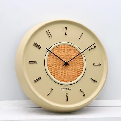 DODEKA Wall Clock 12inch 22013 Polyresin Round Shape Bamboo Weaving Dial - Image 5