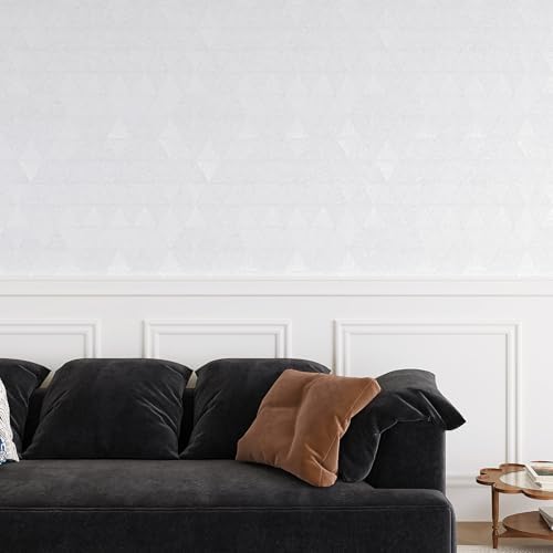VEELIKE Diamond White Wallpaper Peel and Stick Waterproof Thick White Contact - Image 2