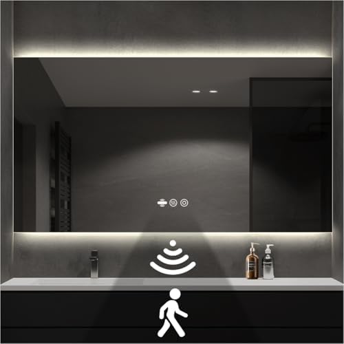 60 in. W x 36 in. H Large LED Bathroom Mirror, Top & Bottom Backlit by nolsia