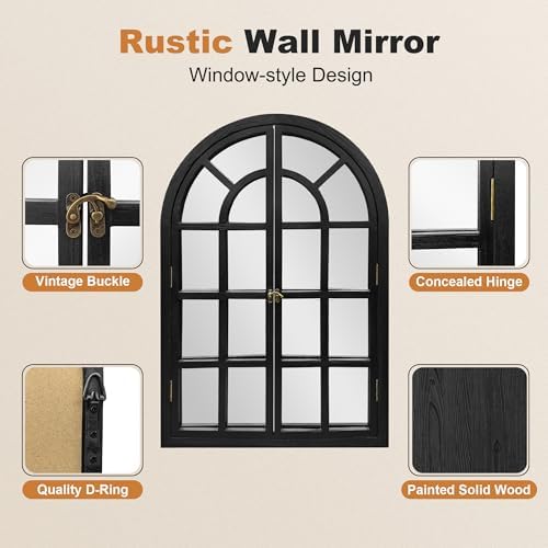 Arched Wall Mirror with Windowpane - Image 6