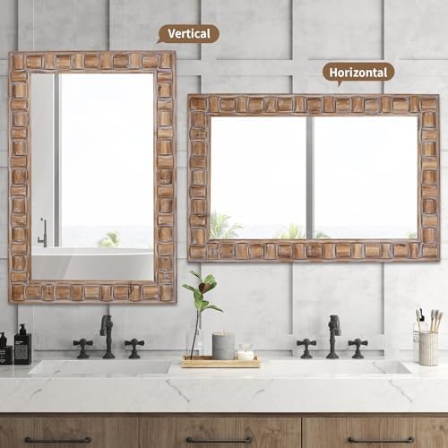 36x24 Inch Rustic Rectangle Wall Mirror - Image 3