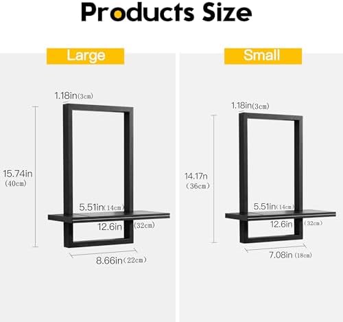 Floating Shelves for Wall, Decorative Wall Shelves Black, Plants Shelf Framed - Image 3