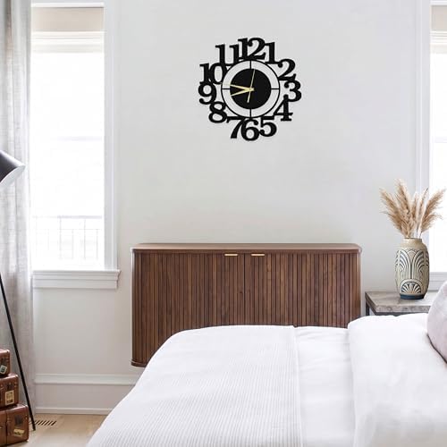 13 Inch Modern Black Metal Wall Clock, Decorative Minimalist Wall Clock - Image 5