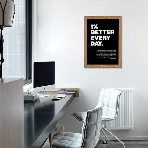 Golden Framed 1% Better Every Day Motivational Canvas Wall Art, Growth Mindset - Image 3