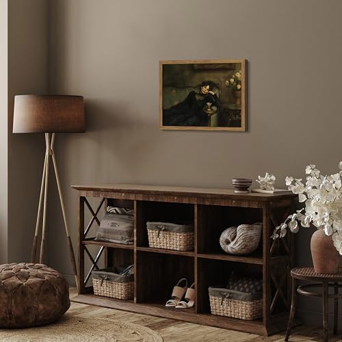 Framed Vintage Victorian Wall Art, Moody Woman Reclining on Sofa Canvas Poster - Image 7