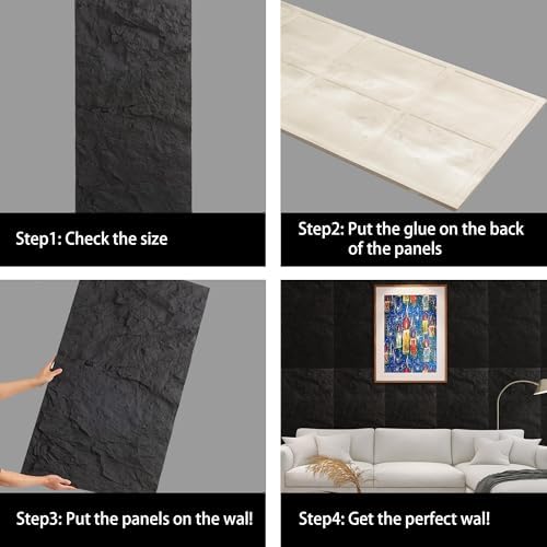 Faux Stone Wall Panel Rock Wall Panels Flexible Wall Panels Graphite Black - Image 5