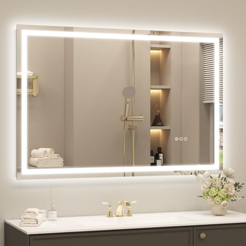 48x32 LED Lighted Bathroom Mirror by ODDSANMirrors
