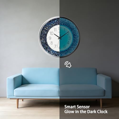 OCEST 12 Inch Crushed Diamond Wall Clock - Image 6