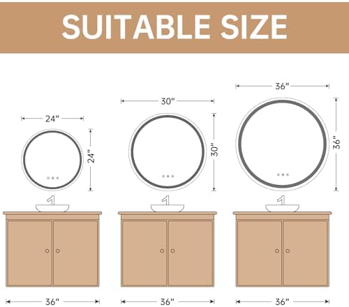 LOVESPEJO 30" Round LED Bathroom Mirror - Image 2