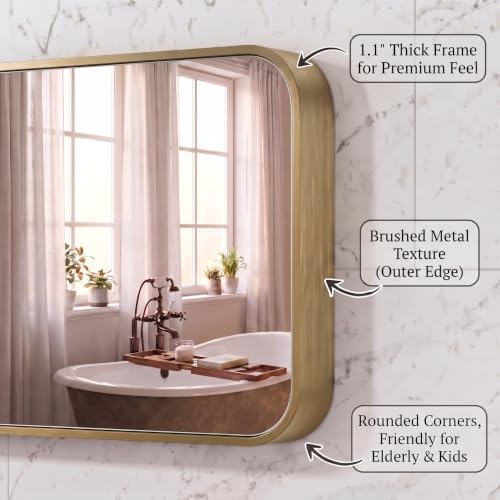 20X30 Inch Bathroom Mirror, Rectangle Aluminum Frame Mirror Anti-Rust, Wall - Image 5