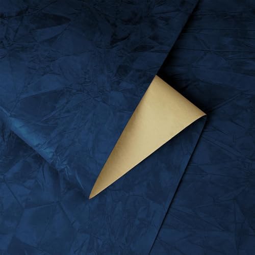YENHOME 17.7"X590" Blue Velvet Wallpaper Peel and Stick Textured Self Adhesive - Image 6