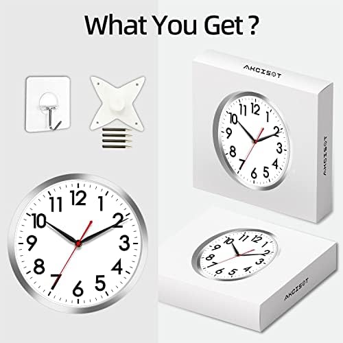 AKCISOT 14 Inch Wall Clock, Silent Battery Operated Analog Clock - Image 6
