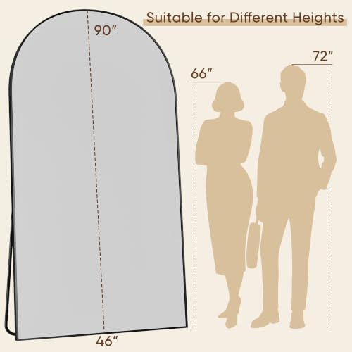90"x46" Arched Full Length Mirror, Large Floor Mirror - Image 4