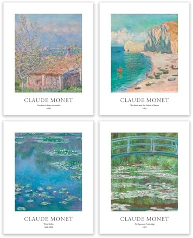 EVOLE HOME Claude Monet Art Prints, Unframed 8x10 Prints, Giclée Prints by Gicl%C3%A9eArtPrints