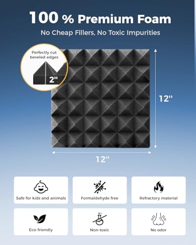 24 Pack Pyramid Acoustic Foam Panels - Image 3