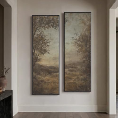Framed Vintage Long Narrow Landscape Wall Art by MXART