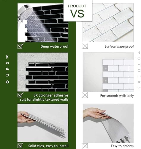 STICKGOO Peel and Stick Wall Tile Self-Adhesive Backsplash Thicker Design - Image 3