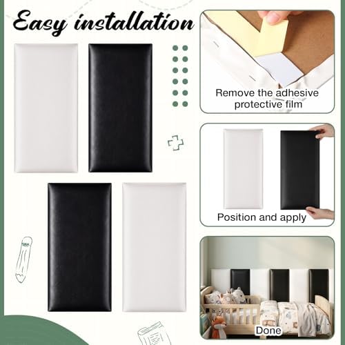 6 Pack Wall Padding 15.75" x 7.87" x 1.18" Minimalist Black and White - Image 5