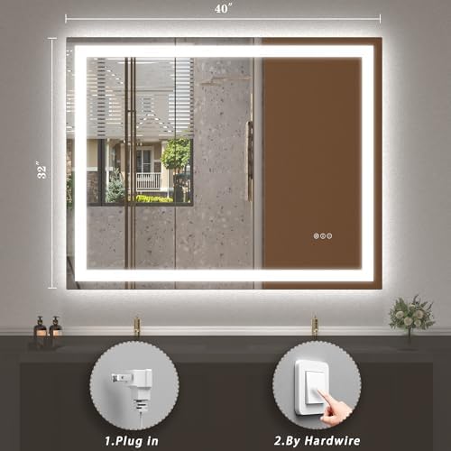 40x32 LED Lighted Bathroom Mirror - Image 6