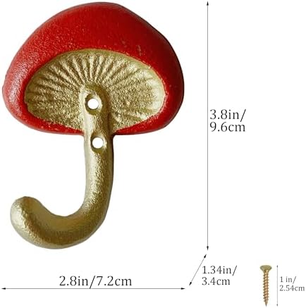 Rustic Mushroom-Shaped Decorative Wall Hook Rack Hangers - Image 7