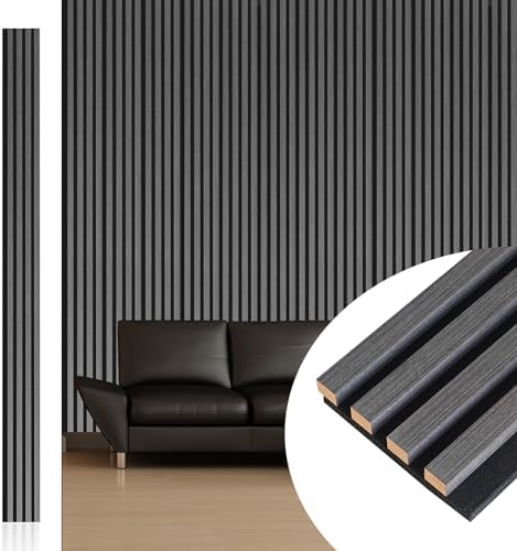 NeatiEase Wood Wall Panels, 9 Feet Acoustic Slat Wall Panels by NeatiEase