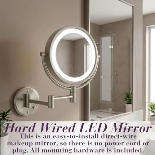 JERDON Hardwired Wall-Mount Makeup Mirror - Image 4